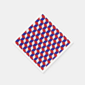 Paper Napkin - Blocktäuschung in Rot, Weiß, Blau Serviette (Ecke)