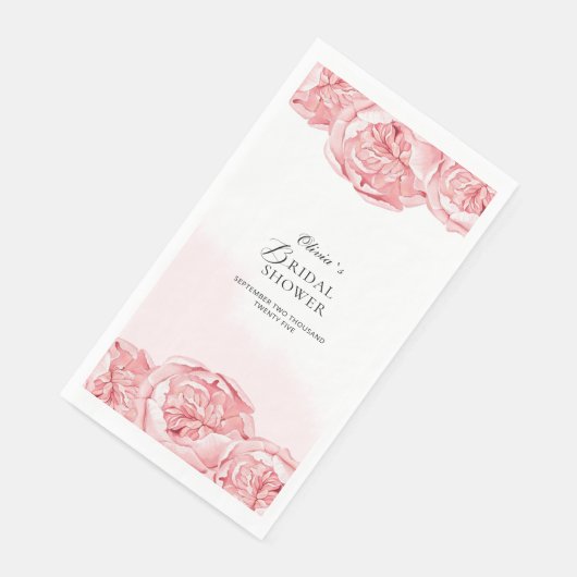 Paper Napkin Brautparty Peonies Serviette (Ecke)