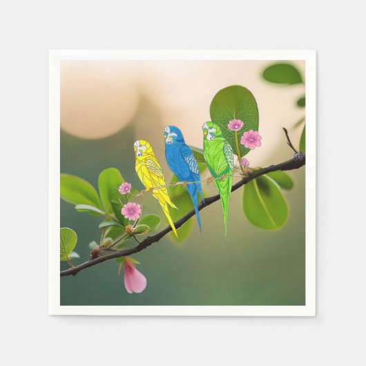 Paper Napkin Budgies Serviette (Vorderseite)