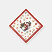 Paper Napkin Cocktail Snowman Christmas Cookies Serviette (Ecke)