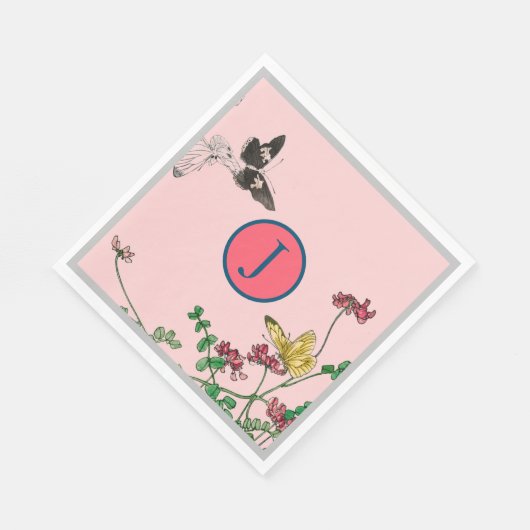 Paper Napkin CUSTOM INITIAL JAPANESE BUTTERFLIS Serviette (Ecke)