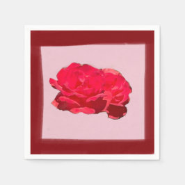 Paper Napkin Dark Pink Rose Serviette