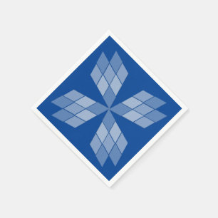 Paper Napkin - Diamantblätter auf blau Serviette