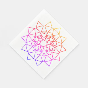 Paper Napkin - farbenfrohe Mandala Serviette