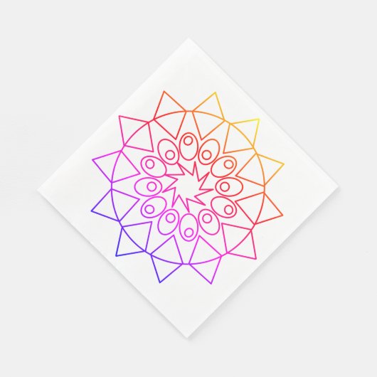 Paper Napkin - farbenfrohe Mandala Serviette (Ecke)