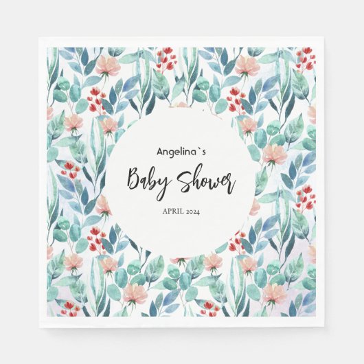 Paper Napkin für Babydusche mit niedlichem Design. Serviette (Vorderseite)