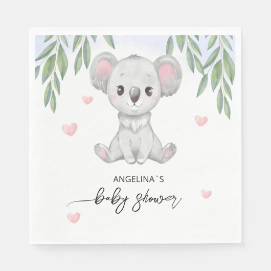 Paper Napkin für Babydusche. Serviette (Vorderseite)