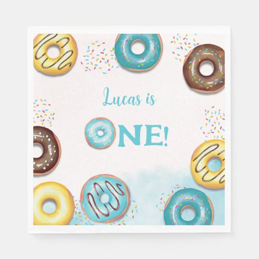 Paper Napkin für einen 1. Geburtstag. Serviette (Vorderseite)
