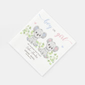 Paper Napkin für Koala Gender Reveal Party. Serviette (Ecke)