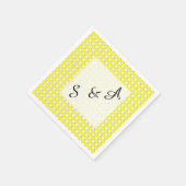 Paper Napkin - Gelbe Punkte mit Initialen Serviette (Ecke)