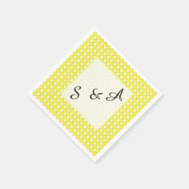 Paper Napkin - Gelbe Punkte mit Initialen Serviette