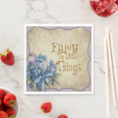 Paper Napkin genießen kleine Dinge Blue Floral Zit Serviette (Beispiel)