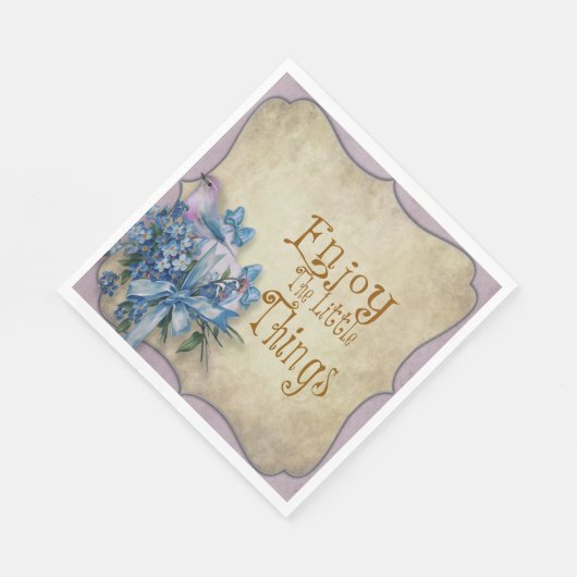 Paper Napkin genießen kleine Dinge Blue Floral Zit Serviette (Ecke)