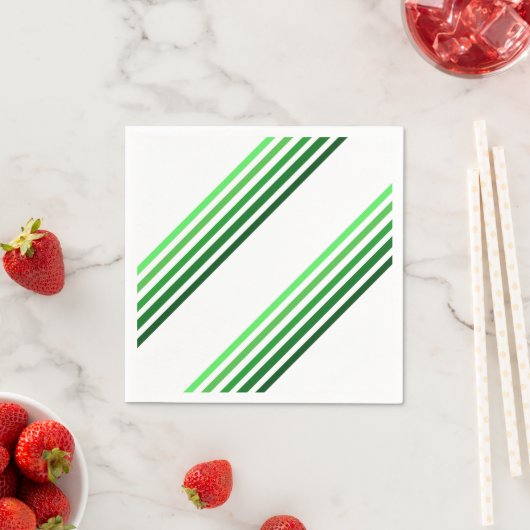 Paper Napkin - Grüne Diagonalstreifen Serviette (Beispiel)