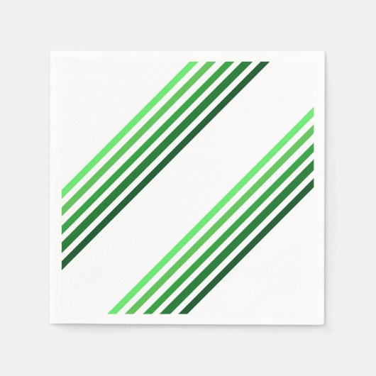 Paper Napkin - Grüne Diagonalstreifen Serviette (Vorderseite)