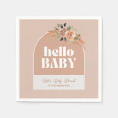 Paper Napkin, Hello Baby, Boho Moderne Babydusche Serviette (Vorderseite)