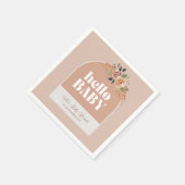 Paper Napkin, Hello Baby, Boho Moderne Babydusche Serviette (Ecke)