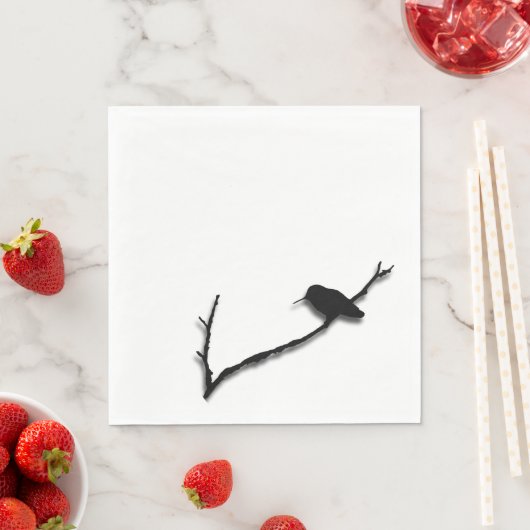Paper Napkin - Hummingbird-Silhouette am Zweig Serviette (Beispiel)