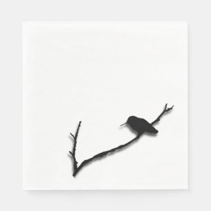 Paper Napkin - Hummingbird-Silhouette am Zweig Serviette