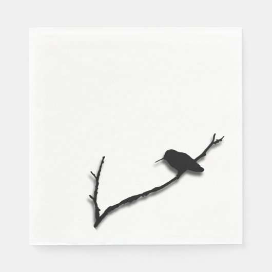 Paper Napkin - Hummingbird-Silhouette am Zweig Serviette (Vorderseite)