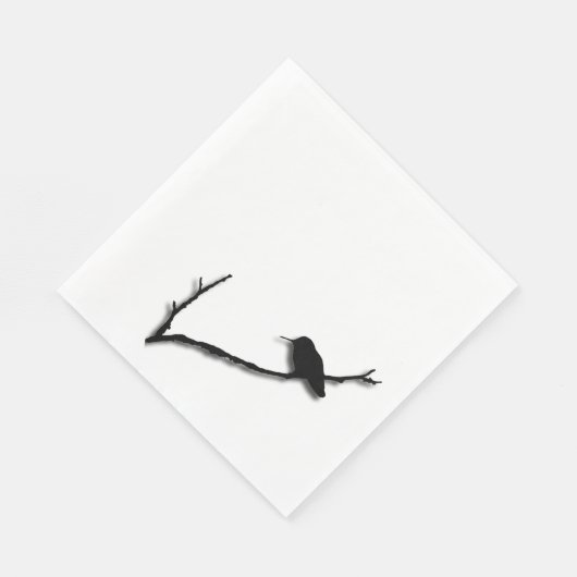 Paper Napkin - Hummingbird-Silhouette am Zweig Serviette (Ecke)