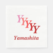 Paper Napkin - Initialen mit rotem Namen Serviette (Vorderseite)