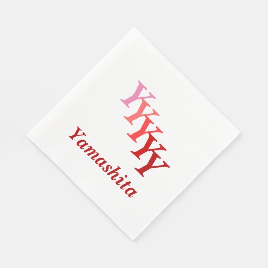 Paper Napkin - Initialen mit rotem Namen Serviette (Ecke)