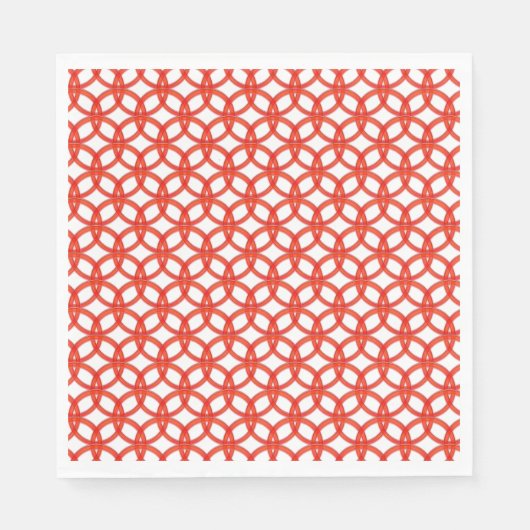 Paper Napkin - Interlocking Red Rings Serviette (Vorderseite)