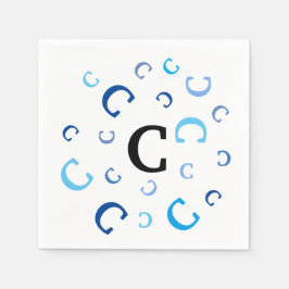Paper Napkin - Jumbled Letters in Blue Serviette