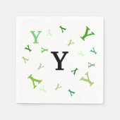 Paper Napkin - Jumbled Letters in Grüntöne Serviette (Vorderseite)
