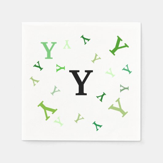 Paper Napkin - Jumbled Letters in Grüntöne Serviette (Vorderseite)