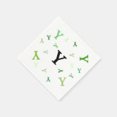 Paper Napkin - Jumbled Letters in Grüntöne Serviette (Ecke)