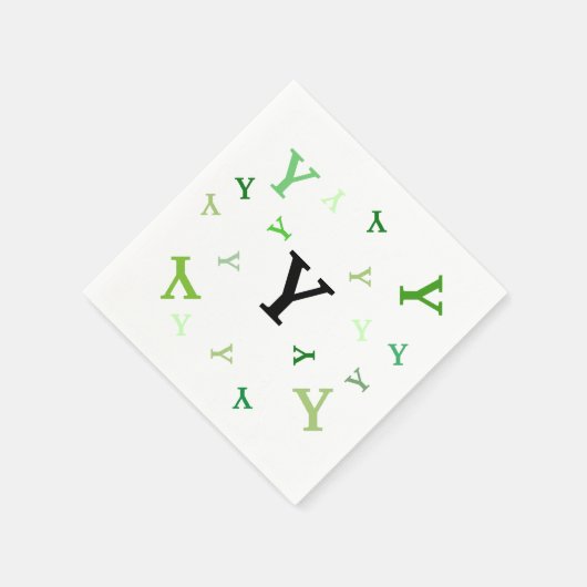 Paper Napkin - Jumbled Letters in Grüntöne Serviette (Ecke)