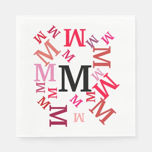 Paper Napkin - Jumbled Letters in Reds Serviette (Vorderseite)