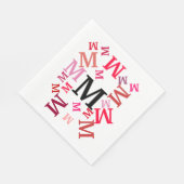 Paper Napkin - Jumbled Letters in Reds Serviette (Ecke)