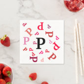 Paper Napkin - Jumbled Letters in Reds und Pinks Serviette (Beispiel)