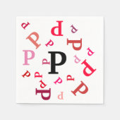 Paper Napkin - Jumbled Letters in Reds und Pinks Serviette (Vorderseite)