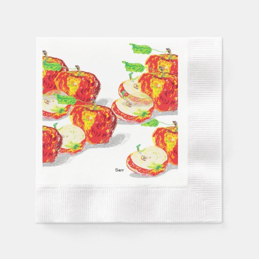 Paper Napkin : Liebe von Äpfeln Serviette (Vorderseite)
