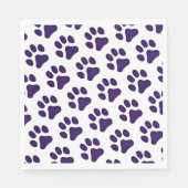 Paper Napkin Lila Paw Prints Serviette (Vorderseite)