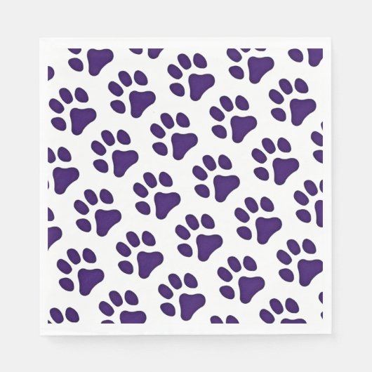 Paper Napkin Lila Paw Prints Serviette (Vorderseite)