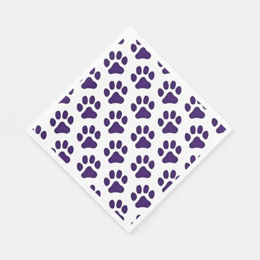 Paper Napkin Lila Paw Prints Serviette (Ecke)