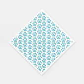 Paper Napkin Lt Blue Paw Prints Serviette (Ecke)