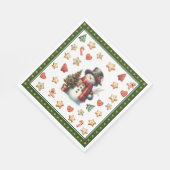 Paper Napkin Lunch Snowman and Christmas Cookies Serviette (Ecke)