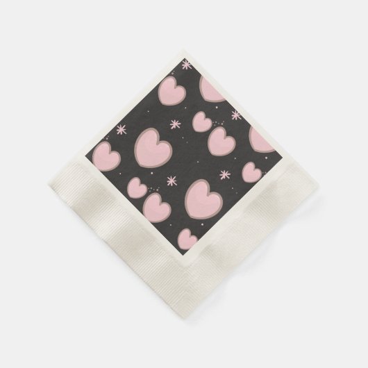 Paper Napkin mit rosa Herzen Serviette (Ecke)
