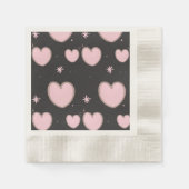 Paper Napkin mit rosa Herzen Serviette (Vorderseite)