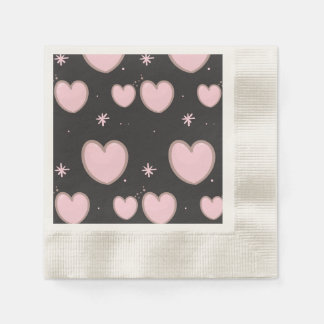 Paper Napkin mit rosa Herzen Serviette