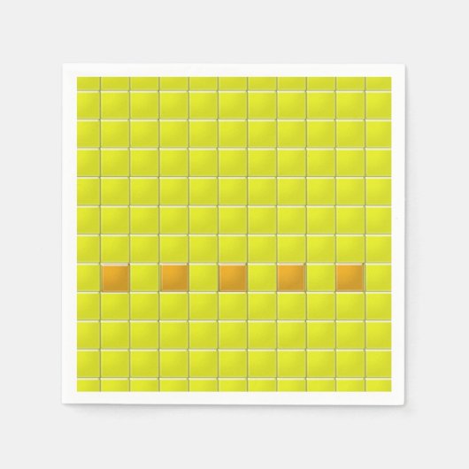 Paper Napkin - Mosaikplätze in Gelb Serviette (Vorderseite)