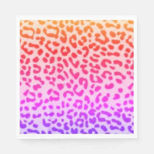 Paper Napkin Neon Leopard Print Serviette (Vorderseite)