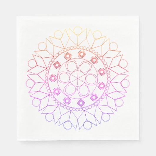 Paper Napkin - Pastellfarbenes Mandala-Muster Serviette (Vorderseite)