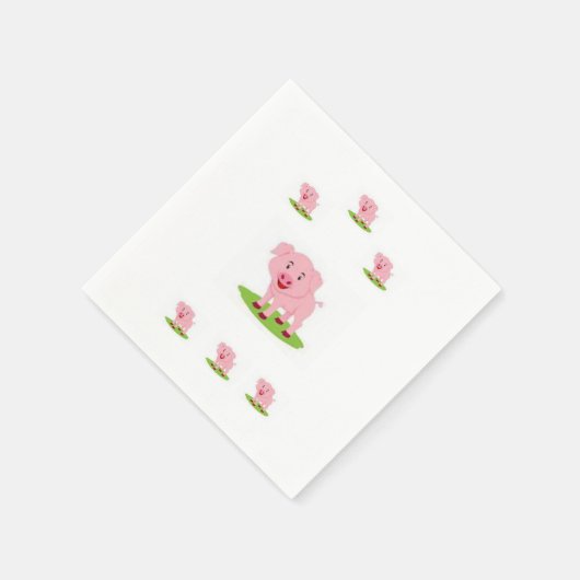 Paper Napkin Pig Serviette (Ecke)
